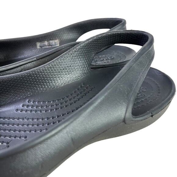 Crocs Olivia Womens Solid Black Slingback Flats Round Closed Toe Shoes sz 7 - Picture 9 of 16
